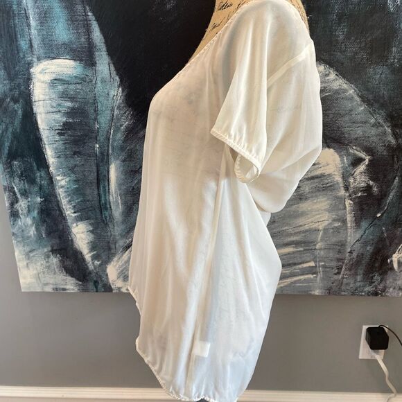 100% SILK Sheer Kenzie Blouse - Picture 3 of 8